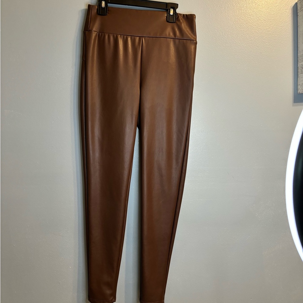 Chocolate Brown faux leather pants